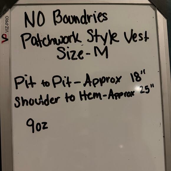 Vest Patchwork SZ M Boho Bohemian Hippie Art Teacher Metallic - Picture 7 of 7